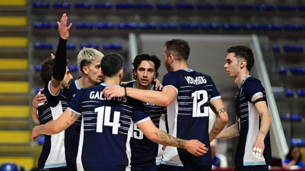 Παίκτες της Εθνικής Ανδρών βόλεϊ στο EuroVolley κόντρα στην Ιταλία