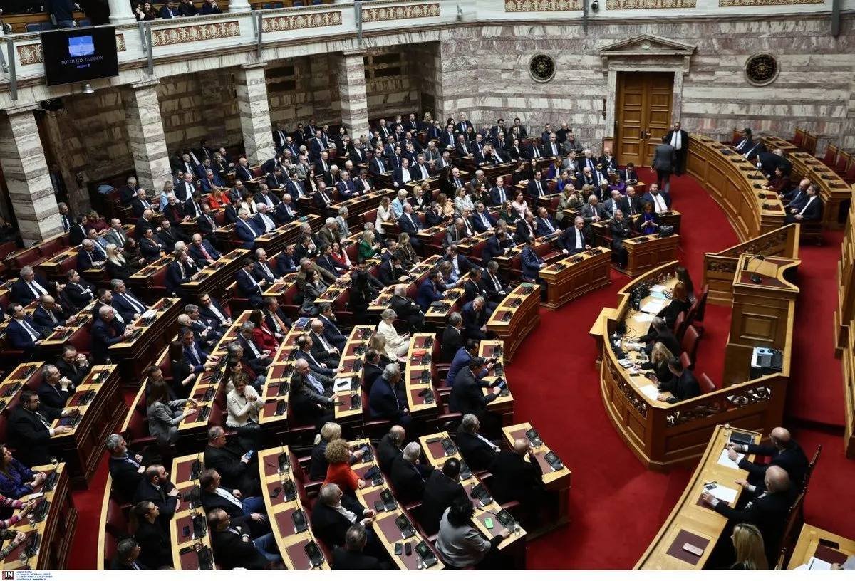 Ολομέλεια της Βουλής κατά την ψηφοφορία