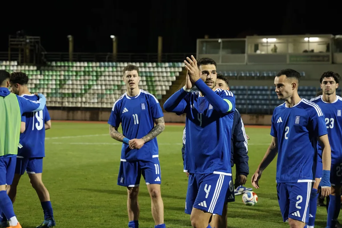 Παίκτες της Εθνικής Ελπίδων σε αγωνιστική δράση