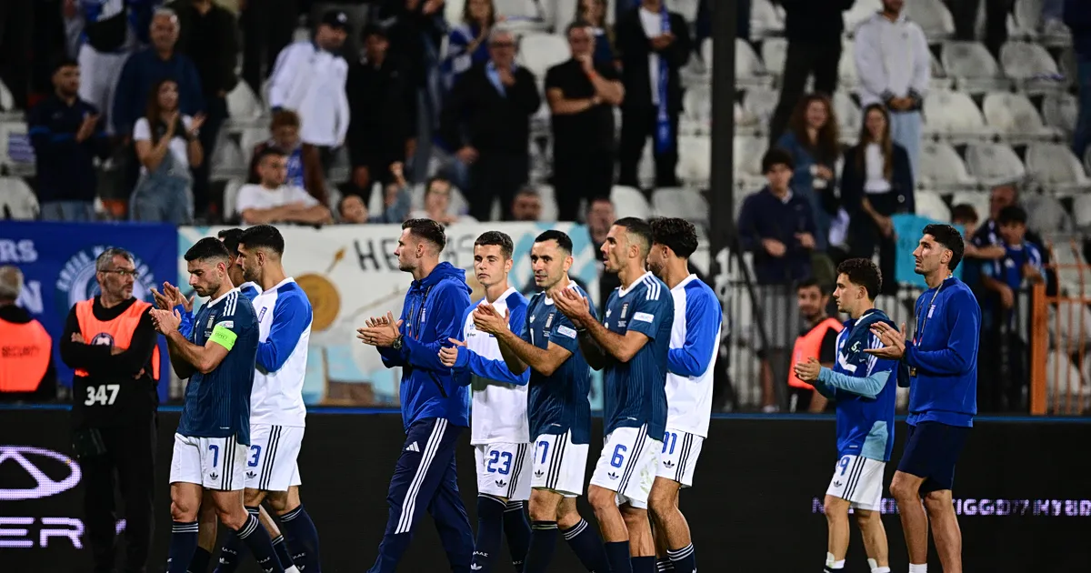 Παίκτες της Εθνικής Ελλάδας πανηγυρίζουν γκολ