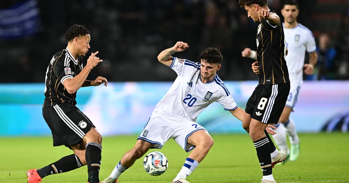Παίκτες Ελλάδας και Γερμανίας στην Τούμπα Nations League